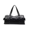 PU Everyday Tote with Side Pocket Detail Black color SKU reference