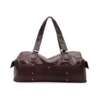 PU Everyday Tote with Side Pocket Detail Brown color SKU reference
