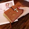 PU Wallet with Gold Leaf Cutout Detail Brown color SKU reference
