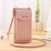 Vertical PU Phone Wallet with Shoulder Strap Green color SKU reference