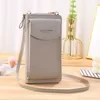 Vertical PU Phone Wallet with Shoulder Strap Blue color SKU reference