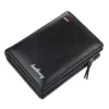 Compact PU Bifold Wallet with Coin Pocket Black color SKU reference