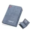 Compact PU Bifold Wallet with Coin Pocket Matte Black color SKU reference