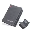 Compact PU Bifold Wallet with Coin Pocket Matte Blue color SKU reference
