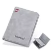 Compact PU Bifold Wallet with Coin Pocket Matte Grey color SKU reference