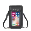 PU Crossbody Phone Wallet with Transparent Touch Window Black color SKU reference