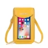 PU Crossbody Phone Wallet with Transparent Touch Window Yellow color SKU reference