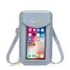PU Crossbody Phone Wallet with Transparent Touch Window Blue color SKU reference