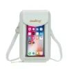 PU Crossbody Phone Wallet with Transparent Touch Window Light green color SKU reference