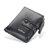 Retro PU Short Wallet with Buckle and Zipper Black color SKU reference