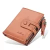 Retro PU Short Wallet with Buckle and Zipper Brown color SKU reference