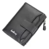 Compact PU Bifold Wallet with Multiple Card Slots Black color SKU reference