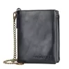 PU Tri-Fold Wallet with Chain Detail Black color SKU reference