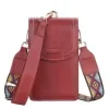 Vertical PU Crossbody Phone Wallet Red color SKU reference
