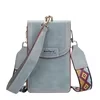 Vertical PU Crossbody Phone Wallet Blue color SKU reference