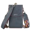Vertical PU Crossbody Phone Wallet Navy color SKU reference