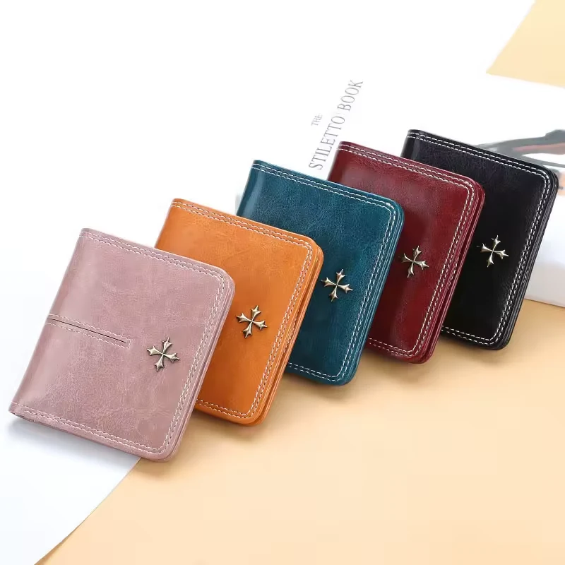 Oil-Wax-Style PU Bifold Wallet with Coin Pocket product reference image