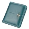 Oil-Wax-Style PU Bifold Wallet with Coin Pocket Blue color SKU reference