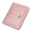 Oil-Wax-Style PU Bifold Wallet with Coin Pocket Pink color SKU reference