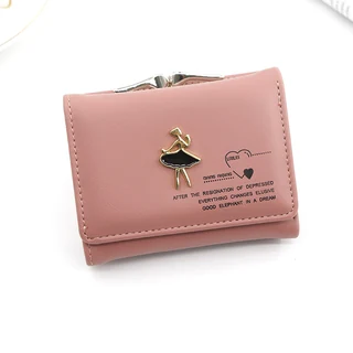 Trifold PU Short Wallet with Multiple Color References Pink · Style 01 color SKU reference