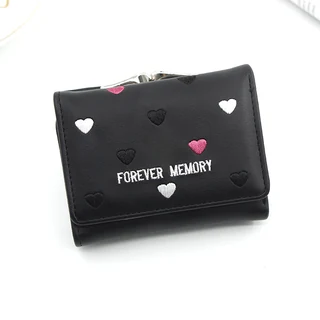 Trifold PU Short Wallet with Multiple Color References Black · Style 02 color SKU reference