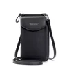 Mini PU Crossbody Wallet with Multi-Card Storage Black color SKU reference