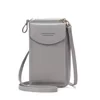 Mini PU Crossbody Wallet with Multi-Card Storage Gray color SKU reference