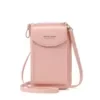 Mini PU Crossbody Wallet with Multi-Card Storage Pink color SKU reference