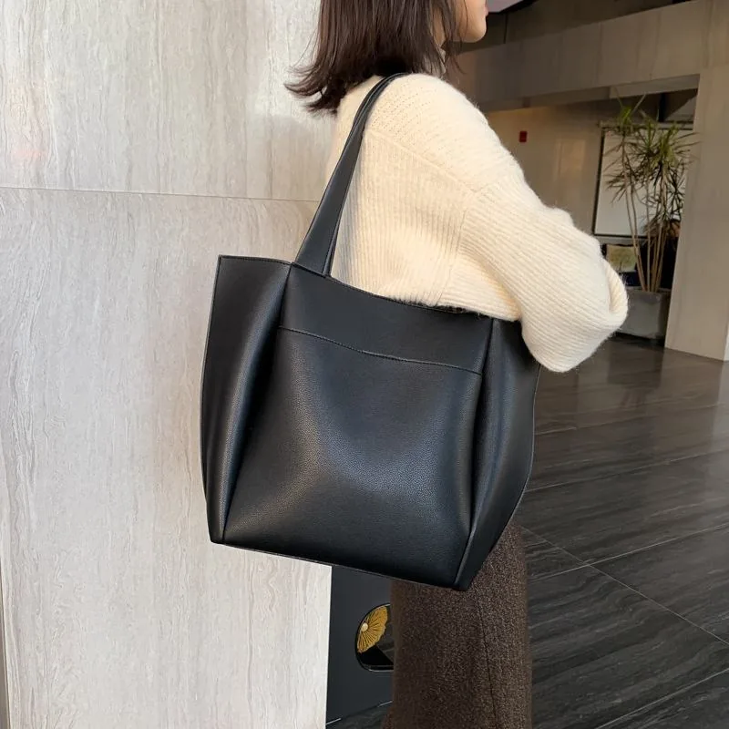 Minimalist PU Top-Handle Satchel Tote product reference image