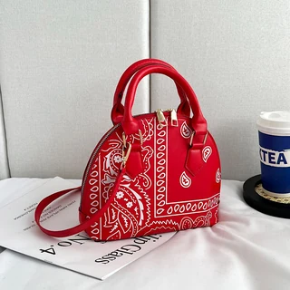 Paisley Handbag, Bucket Hat & Scarf Set Red handbag SKU overview reference