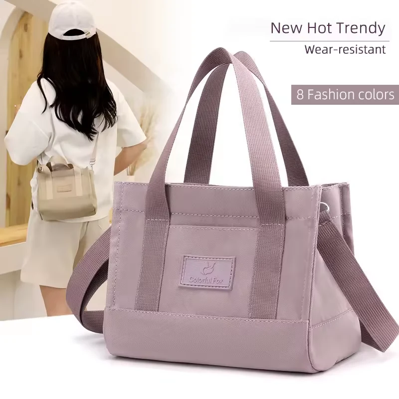 Mini Nylon Tote Handbag with Zipper Closure product reference image