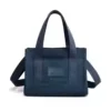 Mini Nylon Tote Handbag with Zipper Closure Navy color SKU reference