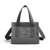Mini Nylon Tote Handbag with Zipper Closure Gray color SKU reference