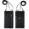Croc-Embossed PU Crossbody Phone Wallet with Coin Pocket Black 01 color SKU reference
