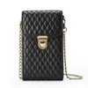 Croc-Embossed PU Crossbody Phone Wallet with Coin Pocket Black 02 color SKU reference