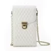 Croc-Embossed PU Crossbody Phone Wallet with Coin Pocket White 02 color SKU reference