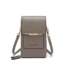 Double-Layer PU Crossbody Phone Wallet Gray color SKU reference