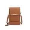Double-Layer PU Crossbody Phone Wallet Brown color SKU reference