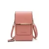 Double-Layer PU Crossbody Phone Wallet Pink color SKU reference