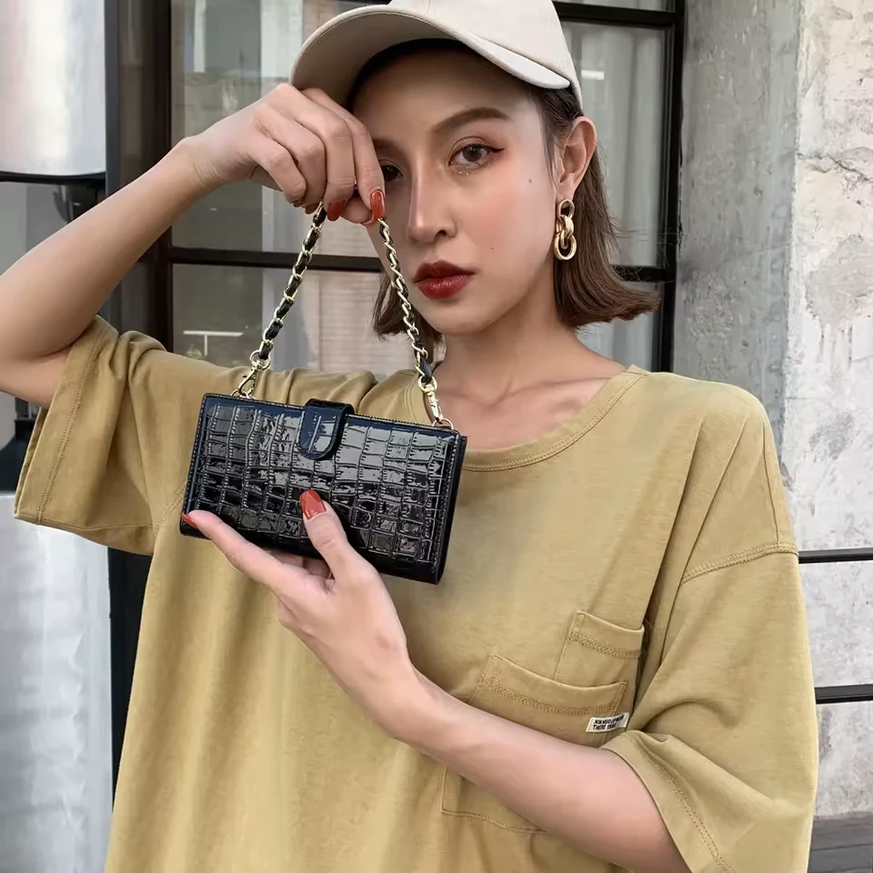 Croc-Embossed PU Mini Crossbody Phone Pouch product reference image