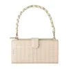 Croc-Embossed PU Mini Crossbody Phone Pouch White color SKU reference