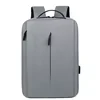 15.6-Inch Nylon Business Backpack with USB Port Gray color SKU reference