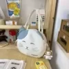Two-Size Embroidered Cat Canvas Crossbody Bag Yellow · Large color SKU reference