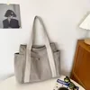 Canvas Buckle Tote with Back Zipper Pocket Gray color SKU reference