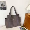 Canvas Buckle Tote with Back Zipper Pocket Dark khaki color SKU reference