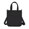 Compact Canvas Handbag with Removable Shoulder Strap Black color SKU reference