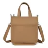 Compact Canvas Handbag with Removable Shoulder Strap Brown color SKU reference