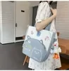 Embroidered Canvas Tote with Front Zipper Pocket Green color SKU reference