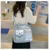 Canvas Tote with Transparent Front Pocket Black color SKU reference