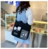 Canvas Tote with Transparent Front Pocket Blue color SKU reference